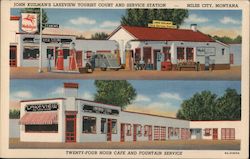 John Kuilman's Lakeview Tourist Court and Service Station Miles City, MT Postcard Postcard Postcard