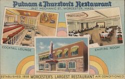 Putnam & Thurston's Restaurant Worcester, MA Postcard Postcard Postcard