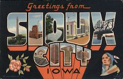 Greetings from Sioux City Iowa Postcard Postcard Postcard