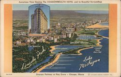 Aeroplane View Showing the Commonwealth Hotel and its Beautiful Surroundings Postcard