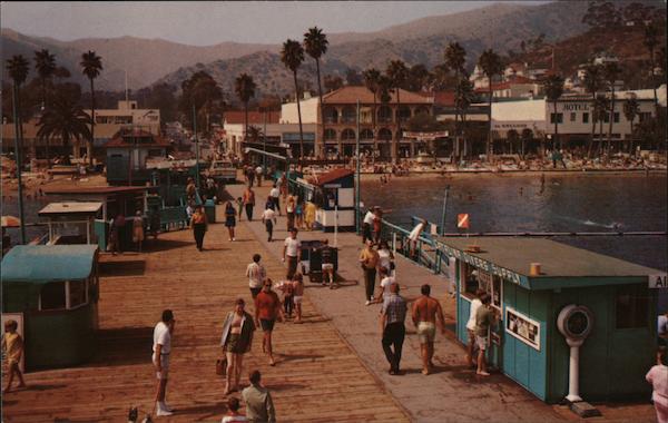 Bay-Front Business District from Pleasure Pier, Catalina Island Avalon California
