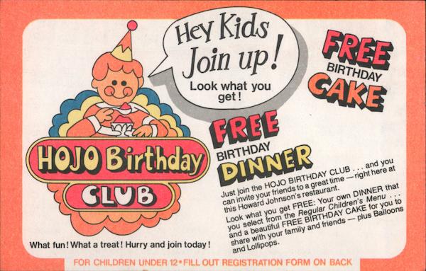 HOJO Birthday Club Advertising