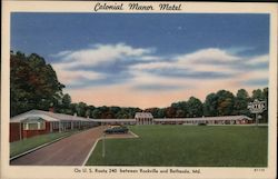 Colonial Manor Motel Rockville, MD Postcard Postcard Postcard