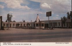 Tepee Motel Bowie, AZ Bill Hughart Postcard Postcard Postcard