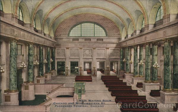 Main Waiting Room Chicago and Northwestern RY Passenger Terminal Illinois