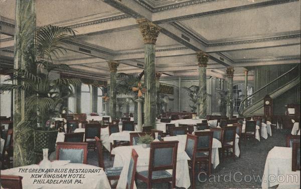 The Green and Blue Restaurant New Bingham Hotel Philadelphia Pennsylvania