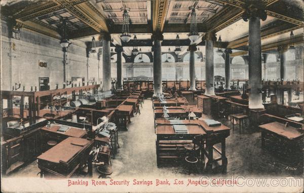Banking Room, Security Savings Bank Los Angeles California