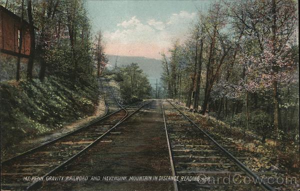 Mt. Penn Gravity Railroad and Neversink Mountain in Distance Reading Pennsylvania