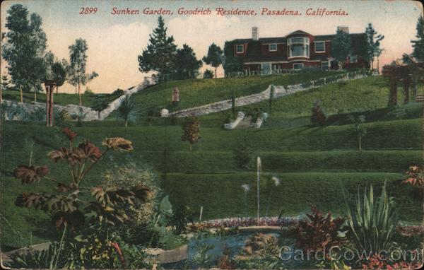 Sunken Garden, Goodrich Residence Pasadena California