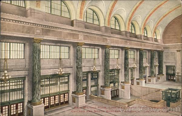 Main Waiting Room Looking Toward Train Concourse Chicago Illinois