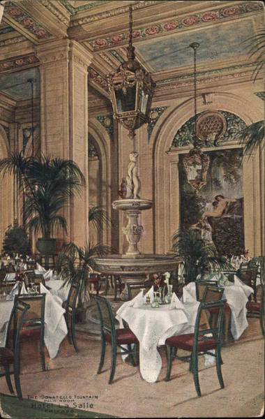 Donatello Fountain, Palm Room - Hotel La Salle Chicago Illinois