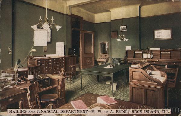 Mailing and financial department-M.W. of A bldg. - Official Receipt of credit Rock Island Illinois