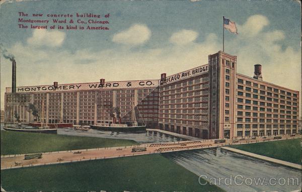 The New Concrete Building of Montgomery Ward & Co. Chicago Illinois