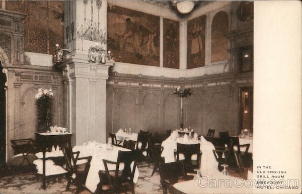 In the Old English Grill Room, Brevoort Hotel Chicago Illinois