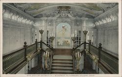 Str. City of Detroit III Stairway To Forward Gallery Deck Postcard