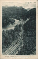 Empire Builder Train in Kootenai Canyon Railroad (Scenic) Postcard Postcard Postcard