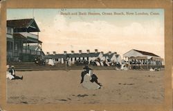 Beach and Bath Houses, Ocean Beach Postcard