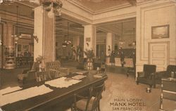 Main Lobby, Manx Hotel San Francisco, CA Postcard Postcard Postcard