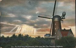 The Dutch Wind Mill at Sunset, Golden Gate Park Postcard