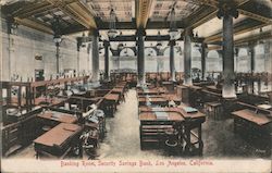 Banking Room, Security Savings Bank Postcard
