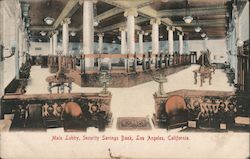 Main Lobby, Security Savings Bank Postcard