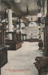 Fifth Street Lobby, Security Savings Bank Postcard