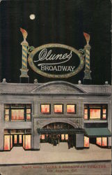 Night Scene Clune's Broadway Theatre Postcard