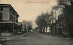 Looking Along Main Street Postcard