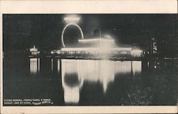 Wesley Lake By Night Asbury Park, NJ Postcard Postcard Postcard