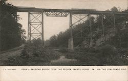 Penn'a Railroad Bridge Over the Pequea Martic Forge, PA Postcard Postcard Postcard