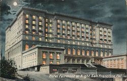 Hotel Fairmont at Night Postcard