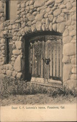 Door, C.F. Lummis's Home Pasadena, CA Postcard Postcard Postcard