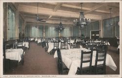 Dining Room, El Garces Hotel Needles, CA Fred Harvey Postcard Postcard Postcard