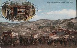 Early Days in Cripple Creek, Colo. Postcard