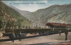 Observation Car on line of D. & R.G. Railroad Colorado Trains, Railroad Postcard Postcard Postcard