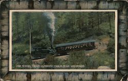 Cog Wheel Train Climbing Pike's Peak Postcard