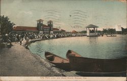 City Park Lake and Band Stand Postcard