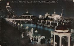Denver's White City Lighted with "100,000 Hall Lamps" Colorado Postcard Postcard Postcard