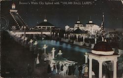 Denver's White City Lighted with "100,000 Hall Lamps" Postcard