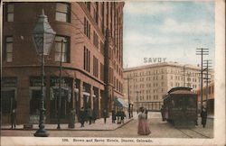 Brown and Savoy Hotels Postcard