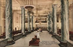 Interior of Harris Trust and Savings Bank Postcard