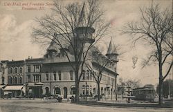 City Hall and Fountain Square Postcard