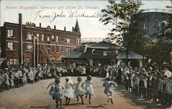 Adams Playground, Seminary and Center St. Postcard