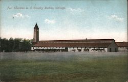 Fort Sheridan U.S. Cavalry Stables Postcard