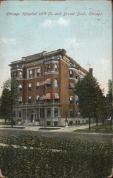 Chicago Hospital 49th St. and Drexel Boul. Postcard