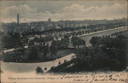 Midway Boulevard and University Postcard