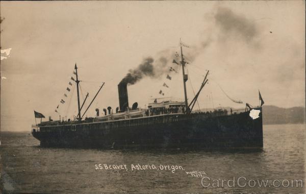 S.S. Beaver Astoria Oregon Wood Field Photo Boats, Ships