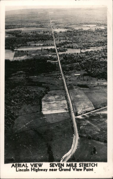 Aerial view-seven mile stretch-Lincoln Highway near Grand View Point Bedford Pennsylvania