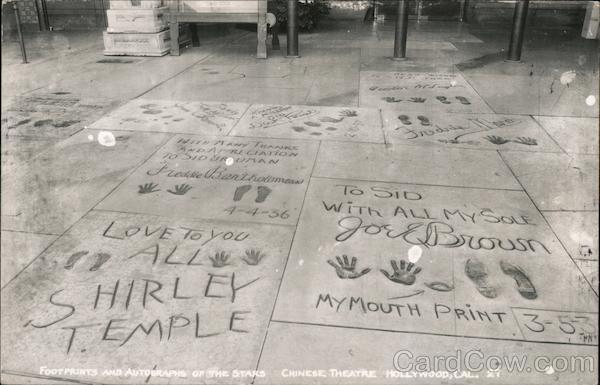 Footprints and Autographs of the Stars, Chinese Theatre Hollywood California