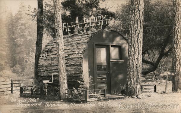 He and She Redwood Terrace Redwood Highway California